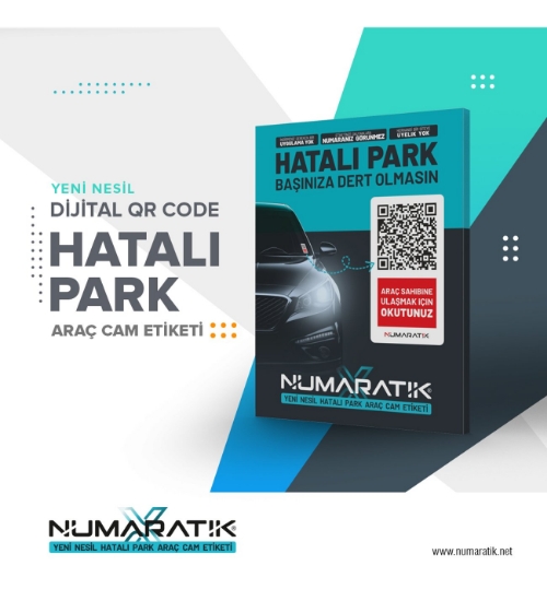 10 Adet QR Kodlu Numaratik Parktel Araç Numaratörü resmi